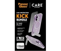 Panzer Glass „CARE by PanzerGlass Feature Kick 3in1“ dėklas + stiklas + objektyvas, skirtas „iPhone 17“