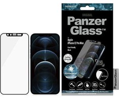 Panzer Glass PanzerGlass E2E mikrolūžių antibakterinis stiklas su fotoaparato dangteliu su Swarovski kristalu Apple iPhone 12 Pro Max - su Juodas rėmeliu