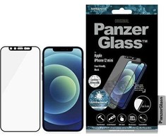 Panzer Glass PanzerGlass E2E mikrolūžių antibakterinis stiklas su Swarovsky Crystal fotoaparato dangteliu Apple iPhone 12 mini - su Juodas rėmeliu