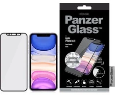Panzer Glass PanzerGlass E2E Super+ grūdintas stiklas su fotoaparato dangteliu su Swarovski kristalu, skirtas iPhone XR / 11 - su juodu rėmeliu