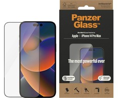 Panzer Glass PREMIUM TEMPERED biometrinio stiklo ekrano apsauga pilnas dangtelis iPhone 2022 6.7'' Pro Max UWF wA AB (Juodas)