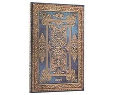 KNYGA paperblanks 2026 Mėlyna Luxe (Luxe Design) Maxi 12-month Horizontal Hardcover Flexi Dayplanner 2026 (Elastic Band Closure)
