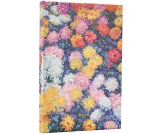 KNYGA paperblanks 2026 Monet's Chrysanthemums Mini 12-month Horizontal Hardcover Flexi Dayplanner 2026 (Elastic Band Closure)