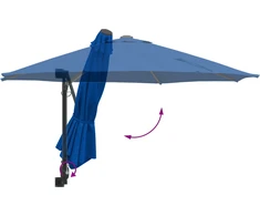 Sodo skėtis 248 x 248 x 148 cm Poliesteris ir plienas Azurblau