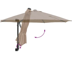 Sodo skėtis 248 x 248 x 148 cm Poliesteris ir plienas Taupe