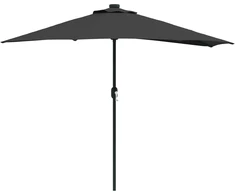 Sodo skėtis Juoda 294 x 150 x 224 cm Poliesteris ir plienas