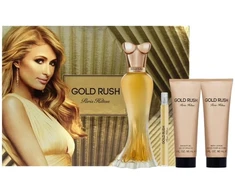 Paris Hilton Gold Rush rinkinys: kvapusis vanduo purškiklis 100 ml + kvapusis vanduo purškiklis 10 ml + kūno balzamas 90 ml + dušo gelis 90 ml