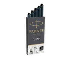 Rašalo kapsulės Parker, ilgos, juodos (5 vnt.)