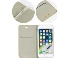 Dėklas Forcell Oem Flip case for iPhone 7 / 8 / SE 2020 / SE 2022 Luna Book Gold sidabrinis