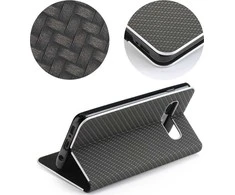 Dėklas Oem Flip case for iPhone 11 Luna Book Carbon mėlynas