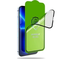 LCD apsauginis stikliukas Bestsuit Flexible Hybrid Glass 5D Apple iPhone 15 Plus pritaikytas dėklui juodas