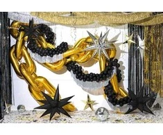 Party Deco Folinis balionas "Žvaigždė" 3D 70cm juoda