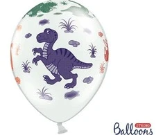 Party Deco Balionai Dinozaurai Party deko 30cm/6vnt. balti