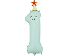 Party Deco PartyDeco Balon fol.Cyfra 1 86cm mięt.FB411T-1 29452