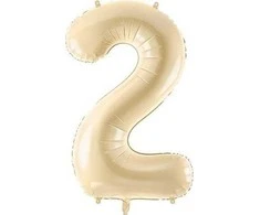 Party Deco Balionas folinis skaičius 2 gelsvas matinis 72cm