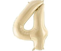 Party Deco Balionas folinis skaičius 4 gelsvas matinis 72cm