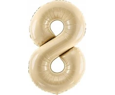 Party Deco Balionas folinis skaičius 8 gelsvas matinis 72cm