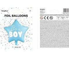 Party Deco Tai berniukas folijos balionas kūdikių dušo žvaigždė mėlyna 48cm