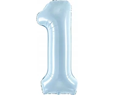 Party Deco Balionas folinis skaičius 1 melsvas 72cm