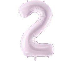 PartyDeco Folinis balionas skaičius 2, violetinis 72cm