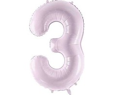 PartyDeco Folinis balionas skaičius 3, violetinis 72cm