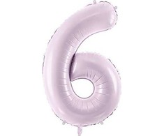 PartyDeco Folinis balionas skaičius 6, violetinis 72cm
