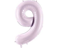 PartyDeco Folinis balionas skaičius 9, violetinis 72cm