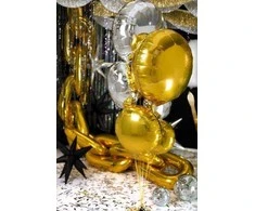 Party Deco Folinis balionas apvalus auksinis 45cm