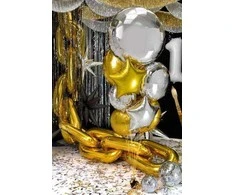 Party Deco Folinis balionas apvalus sidabrinis 45cm