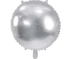 Party Deco Folinis balionas apvalus sidabrinis 80cm