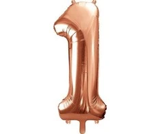 PartyDeco Balionas folinis skaičius 1 rausvas 86cm