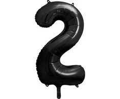 PartyDeco Folinis balionas "2" juodas, 86 cm