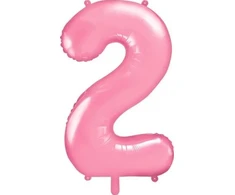 PartyDeco Folinis balionas "2" rožinis, 86 cm