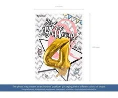 PartyDeco Balionas folinis skaičius 4 rausvas 86cm