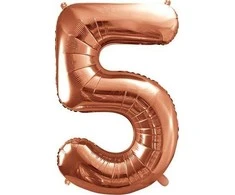 PartyDeco Balionas folinis skaičius 5 rausvas 86cm
