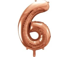 PartyDeco Balionas folinis skaičius 6 rausvas 86cm