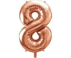 PartyDeco Balionas folinis skaičius 8 rausvas 86cm