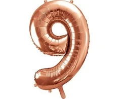 PartyDeco Balionas folinis skaičius 9 rausvas 86cm