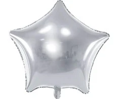 Party Deco Folinis balionas "Žvaigždė" 48cm sidabrinis