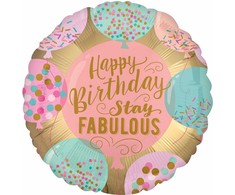 Party Deco Folinis balionas „Su gimtadieniu“, „Nuostabus“ 46 cm