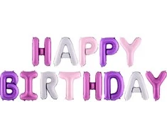 Boland Traciks Folinis balionas "Happy birthday" spalvoti