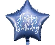 Party Deco Folinis balionas "Happy birthday" 40cm mėlynas
