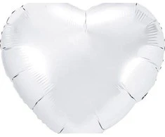 Party Deco Balionas folinis "Širdelė" baltas 45cm