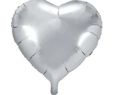 Party Deco Balionas folinis "Širdelė" sidabrinis 45cm