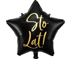 PartyDeco Party Deco Foil Balloon Šimtmetis!, 40cm, juoda