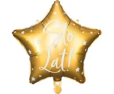 PartyDeco folijos balionas šimtas metų! 40 cm auksinas 70957