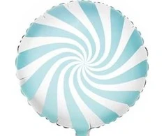 Party Deco Folinis balionas "Saldainis Candy" balta melsva