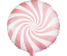 Party Deco Folinis balionas "Saldainis Candy" balta rausva