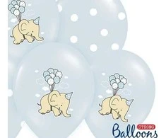 Party Deco Balionai "Drambliukas" melsvi 30cm 6 vnt