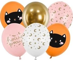 Party Deco Balionų rinkinys "Hocus pocus" helovinui 30cm 6 vnt